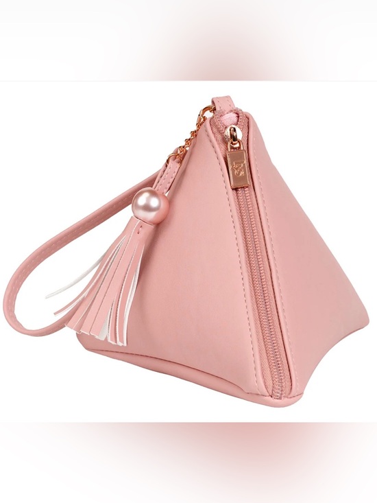LYS Handbags - LYS Beauty Pink Pyramid Wristlet with Tassel NEW